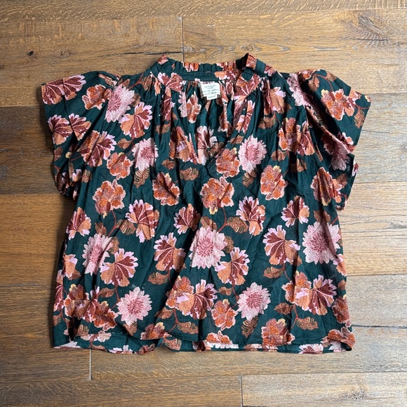 Trovata Floral Blouse - Green and Pink - Picture 1 of 8